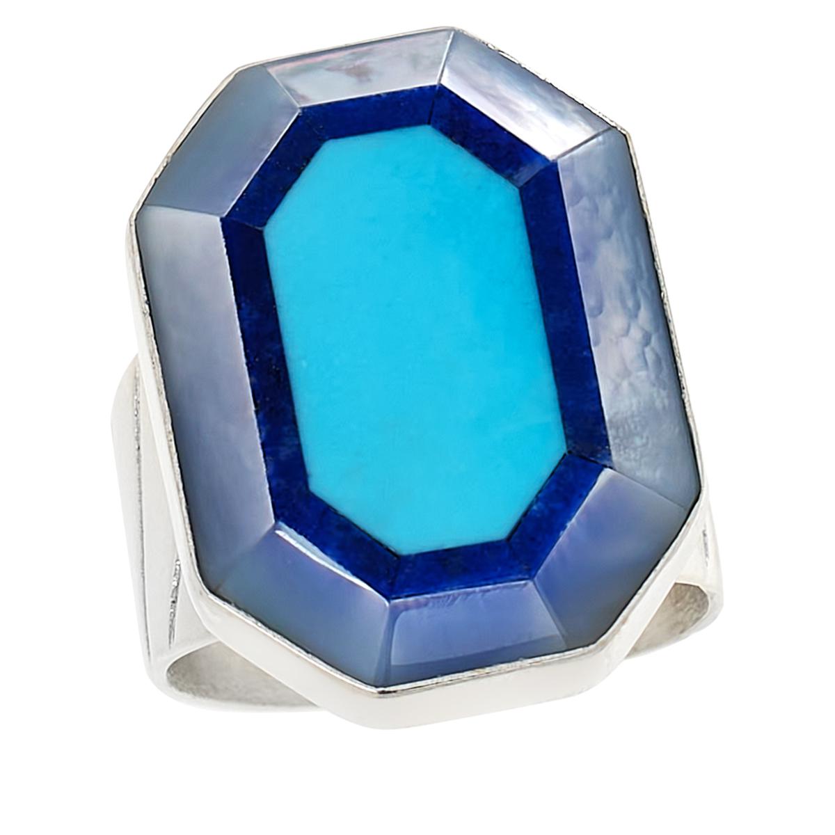 Jay King Sterling Silver Multi-gemstone Inlay Ring, Size 6