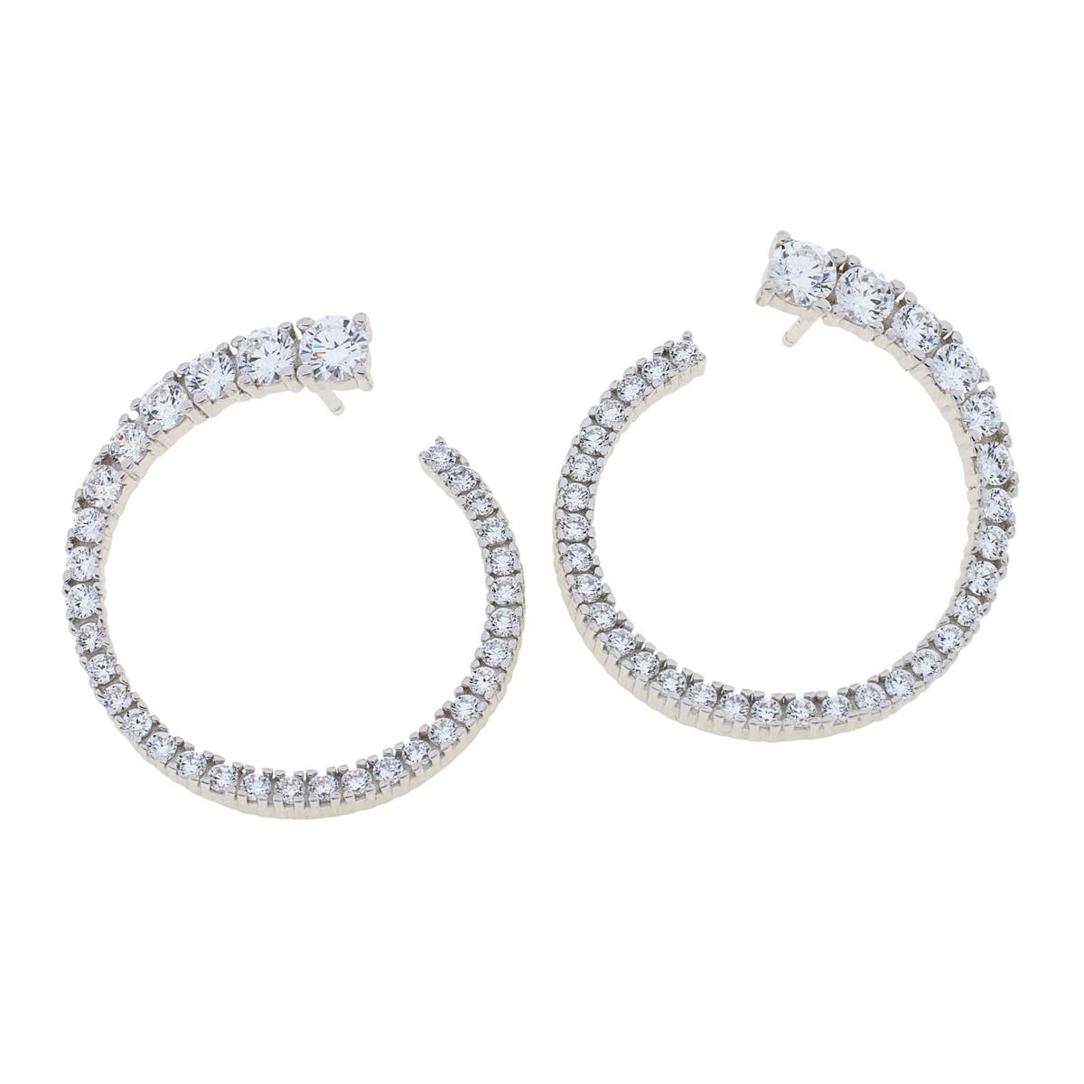 Absolute Sterling Silver Front-Facing Hoop Earrings, 1-1/8"