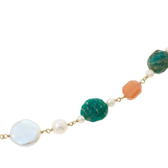 Rarities Sterling Silver GoldPlated Amazonite, Cultured Pearl & Moonstone Necklace