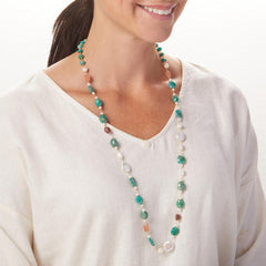 Rarities Sterling Silver GoldPlated Amazonite, Cultured Pearl & Moonstone Necklace
