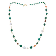 Rarities Sterling Silver GoldPlated Amazonite, Cultured Pearl & Moonstone Necklace