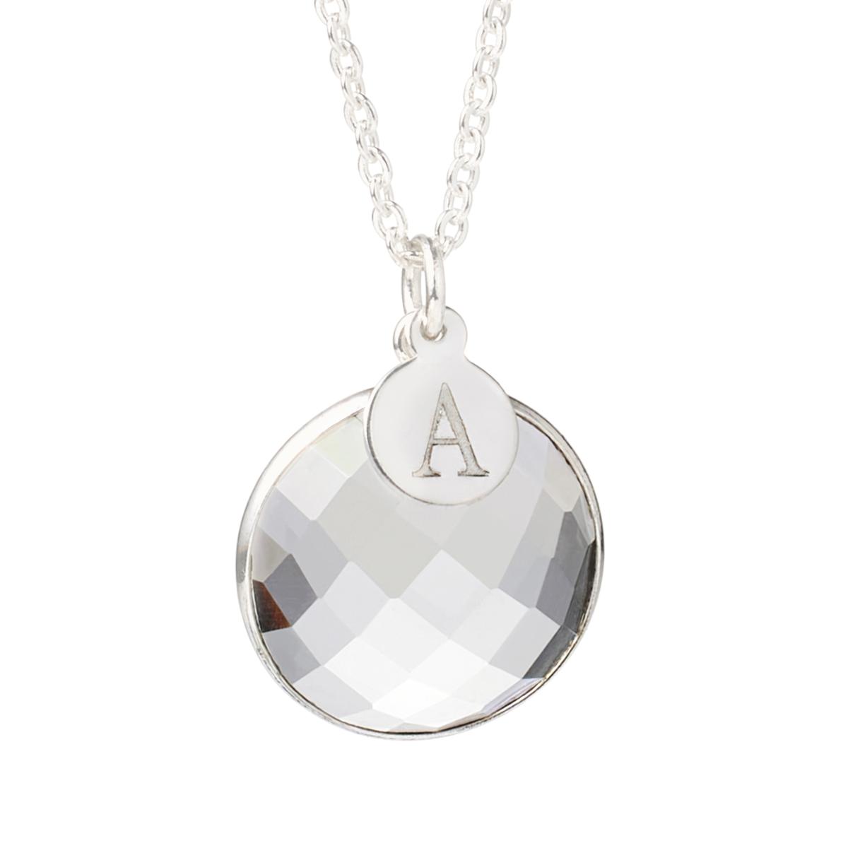 Herkimer Mines "Diamond" Quartz Initial "A" Drop Necklace, 18"