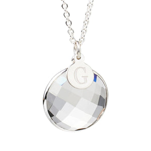 Herkimer Mines "Diamond" Quartz Initial "G" Drop Necklace, 18"