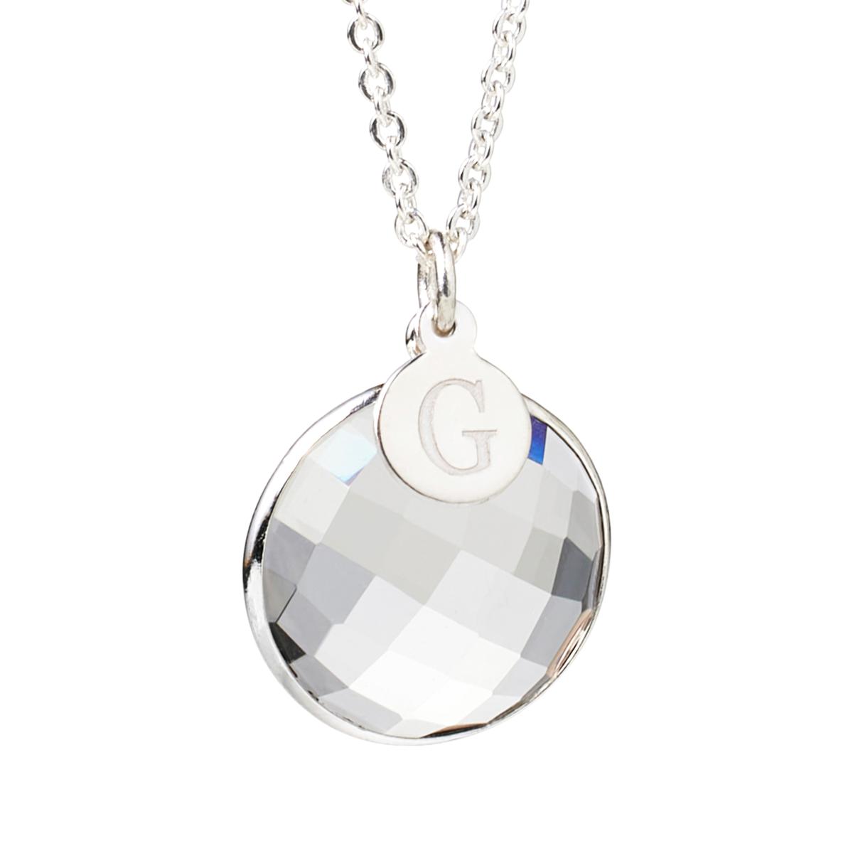 Herkimer Mines "Diamond" Quartz Initial "G" Drop Necklace, 18"