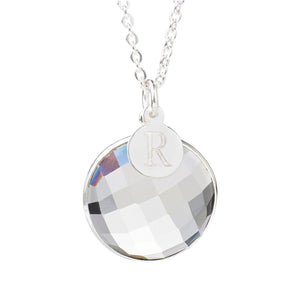 Herkimer Mines "Diamond" Quartz Initial "R" Drop Necklace, 18"