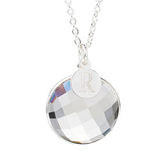 Herkimer Mines "Diamond" Quartz Initial "R" Drop Necklace, 18"