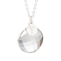 Herkimer Mines "Diamond" Quartz Initial "Y" Drop Necklace, 18"