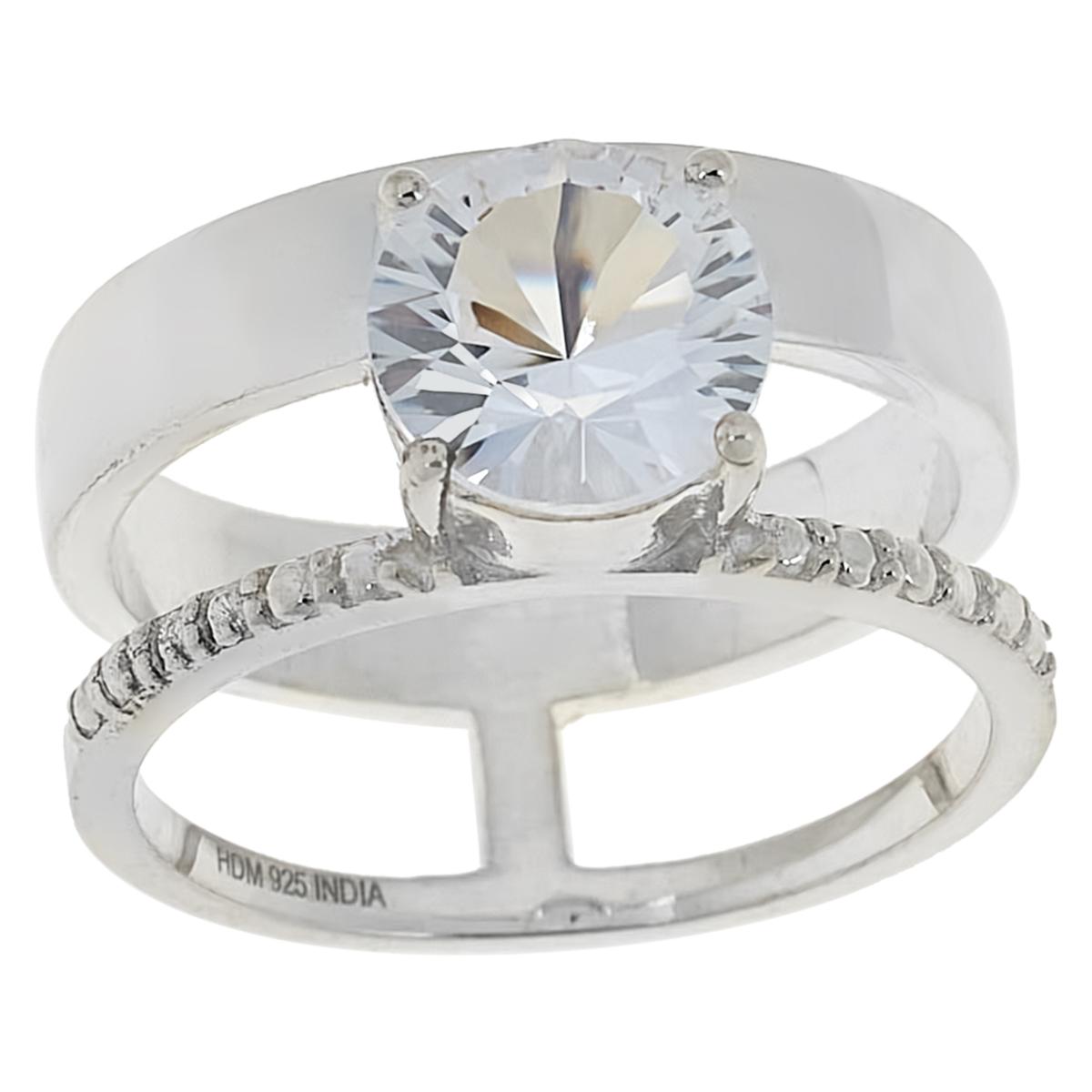 Herkimer Mines Sterling Silver Double Round-cut Solitaire Ring, Size 9