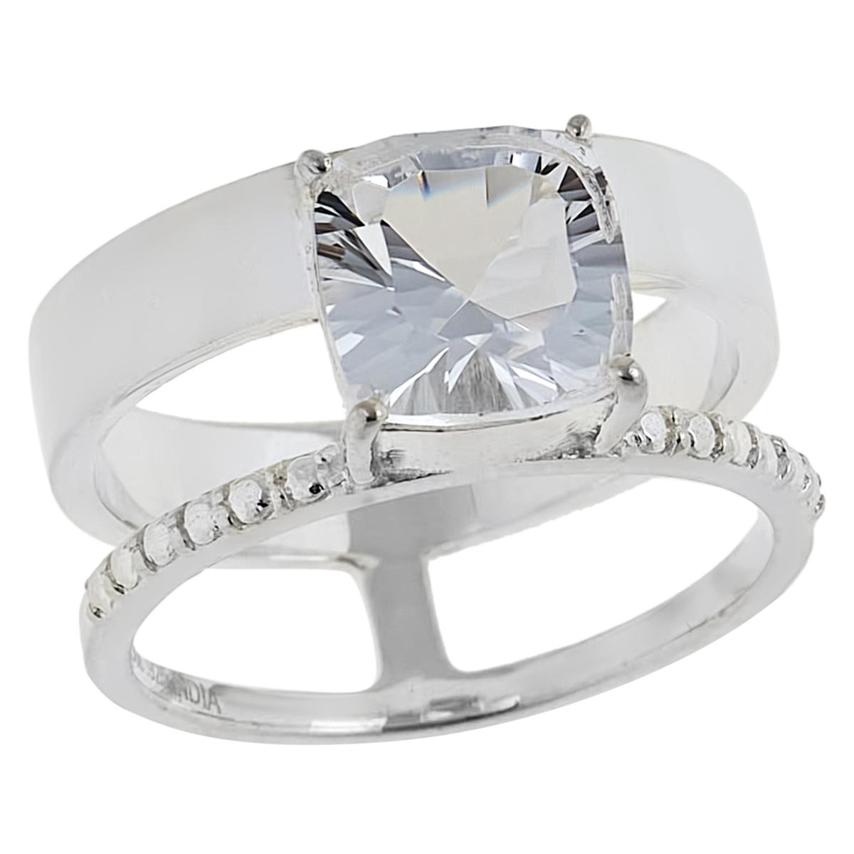 Herkimer Mines Sterling Silver Double Cushion-cut Solitaire Ring, Size 10