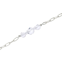 Herkimer Mines Sterling Silver "Diamond" Quartz  Spiral Station Necklace, 30"