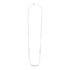 Herkimer Mines Sterling Silver "Diamond" Quartz  Spiral Station Necklace, 30"