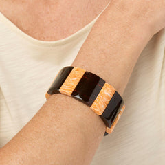 Jay King Brown Amber and Orange Spiny Oyster Shell Stretch Bracelet