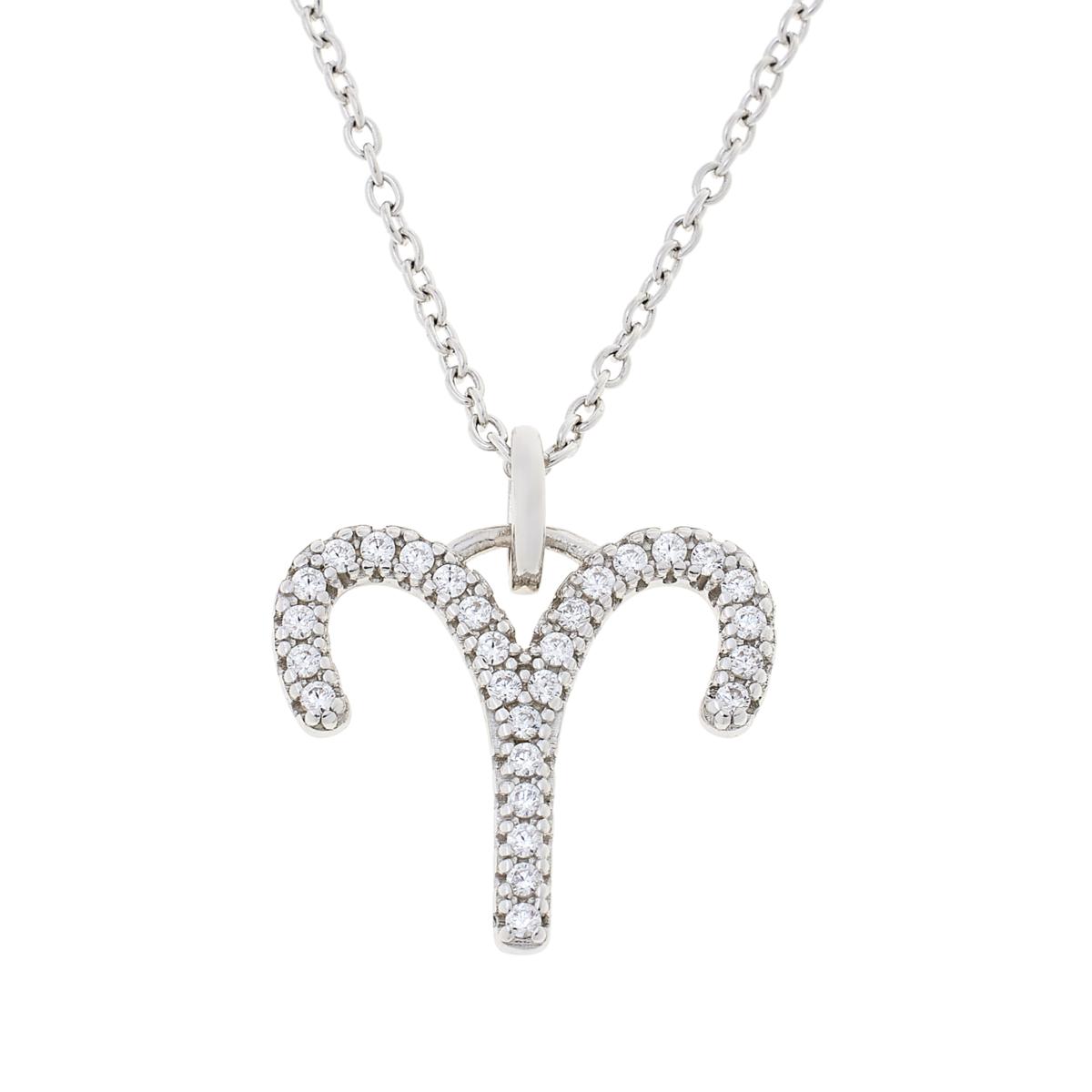 Absolute Sterling Silver Pave Zodiac "Aries" Pendant