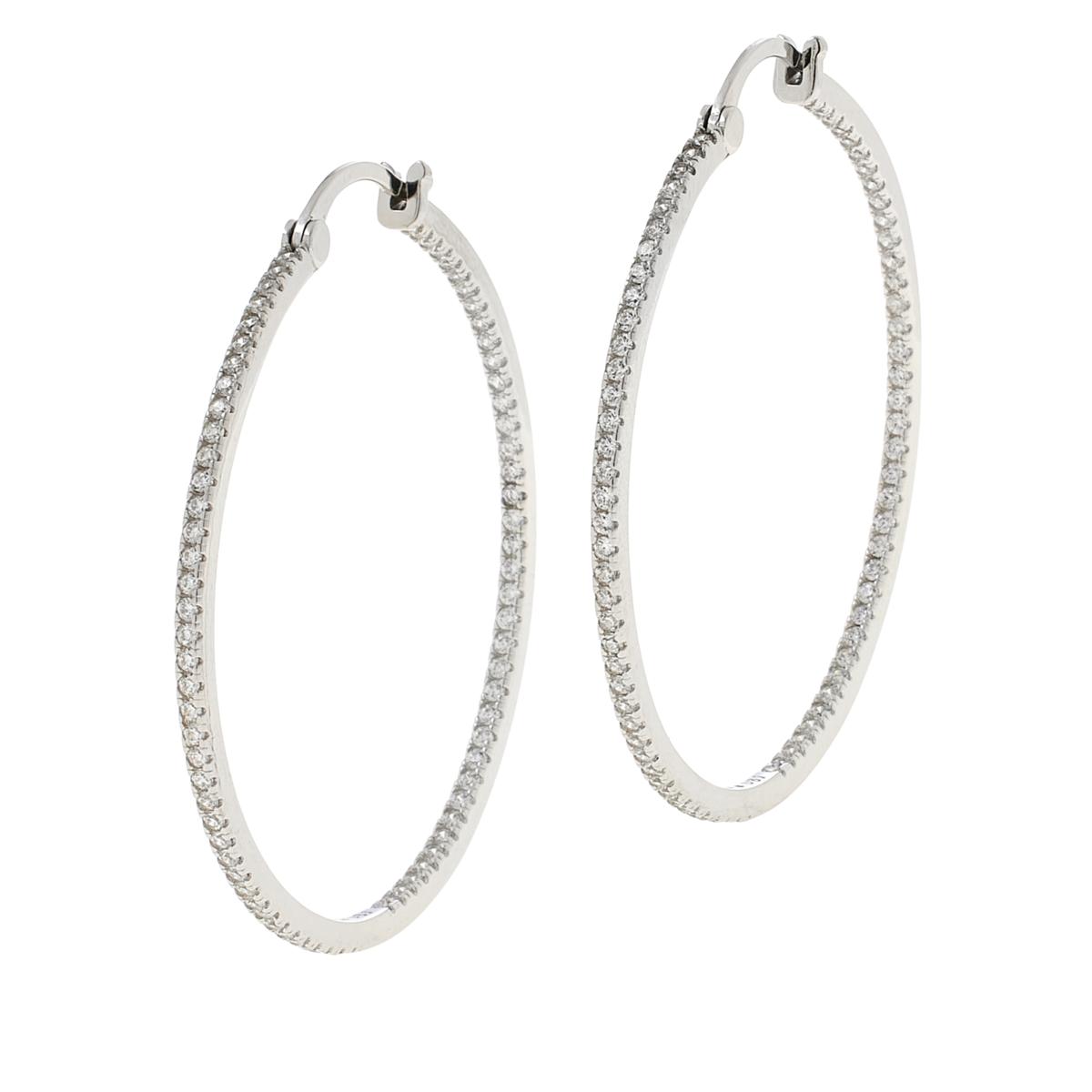 Absolute Sterling Silver Inside-Outside Thin Hoop Earrings