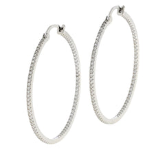 Absolute Sterling Silver Inside-Outside Thin Hoop Earrings