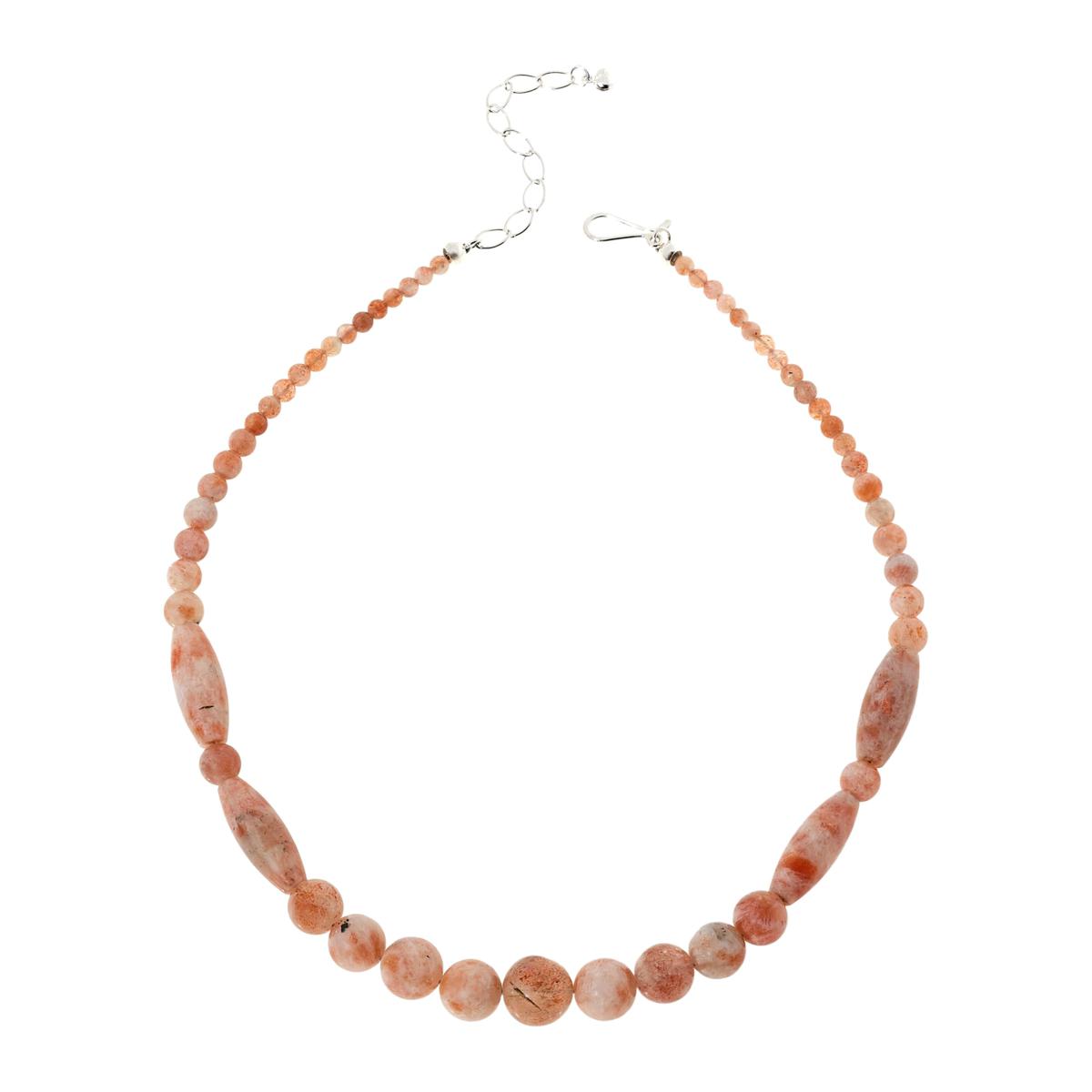 Jay King Sterling Silver Tanzanian Sunstone Beaded Necklace, 18"