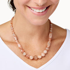 Jay King Sterling Silver Tanzanian Sunstone Beaded Necklace, 18"