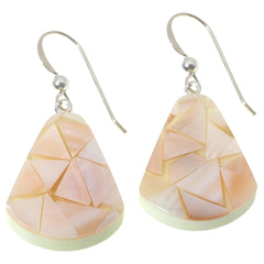 Jay King Sterling Silver Yellow Meadow Stone  & Bluefer Shell Inlay Earrings