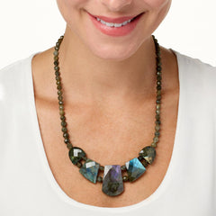 Jay King Sterling Silver Labradorite Statement Necklace, 20"