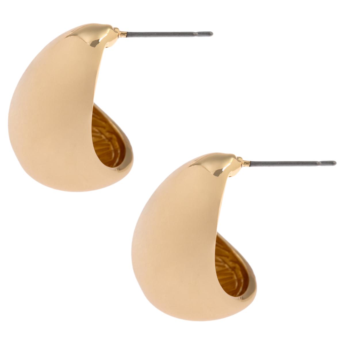 R.J. Graziano Goldtone Huggie Hoop Earrings.