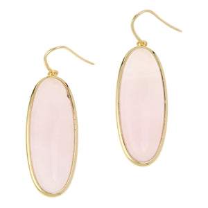 Connie Craig Carroll Jewelry Goldtone Hailey Chalcedony Drop Earrings, 2"