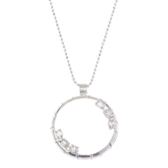 Herkimer Mines Silvertone "Diamond" Quartz Magnify Your Life Pendant Necklace, 30"