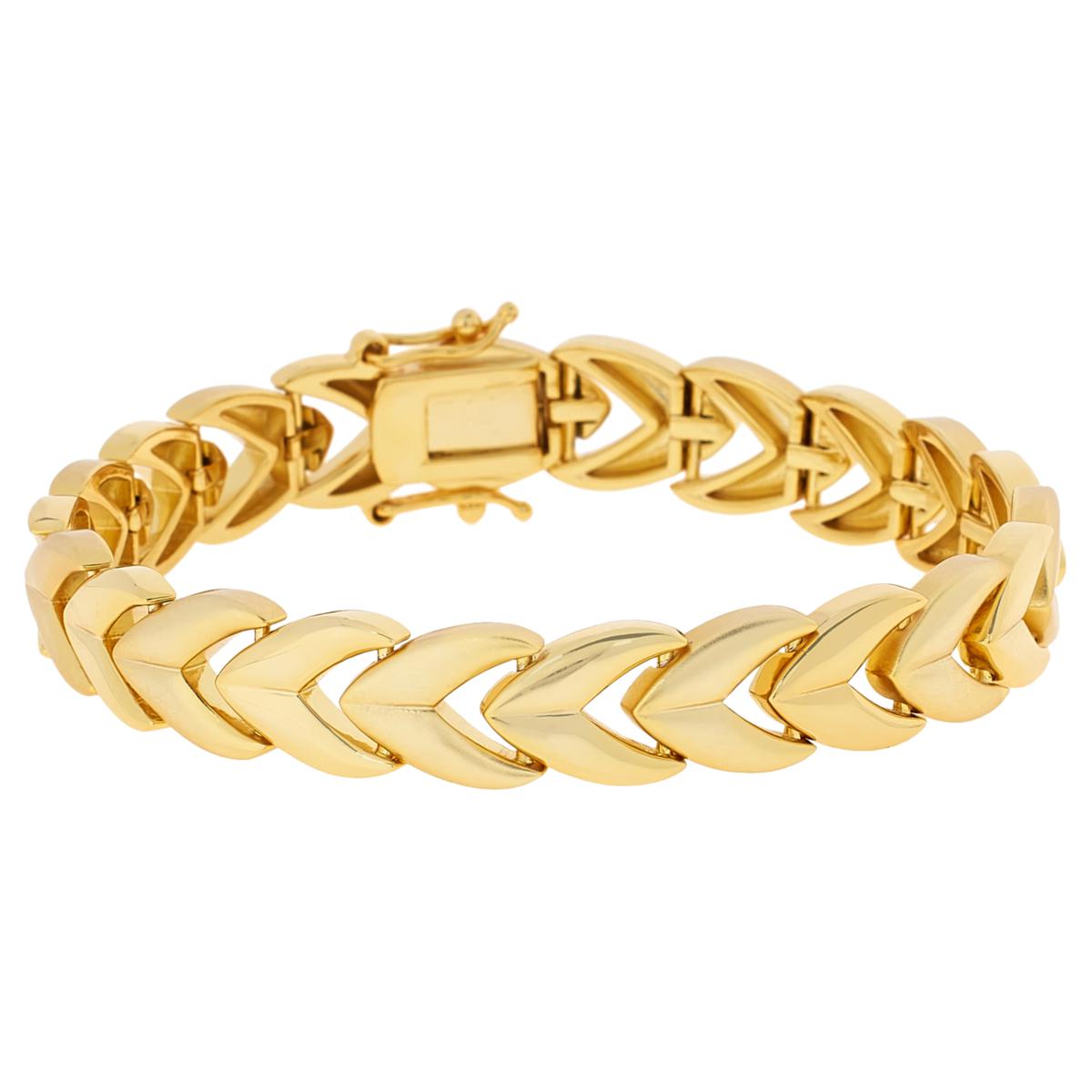 Bellezza Bronze Herringbone Linked Line Bracelet, 7-1/4"