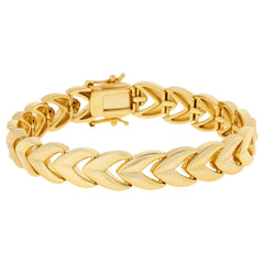 Bellezza Bronze Herringbone Linked Line Bracelet, 7-1/4"