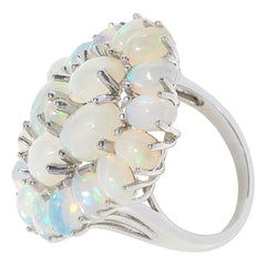 Colleen Lopez Sterling Silver White Opal Cluster Ring, Size 6