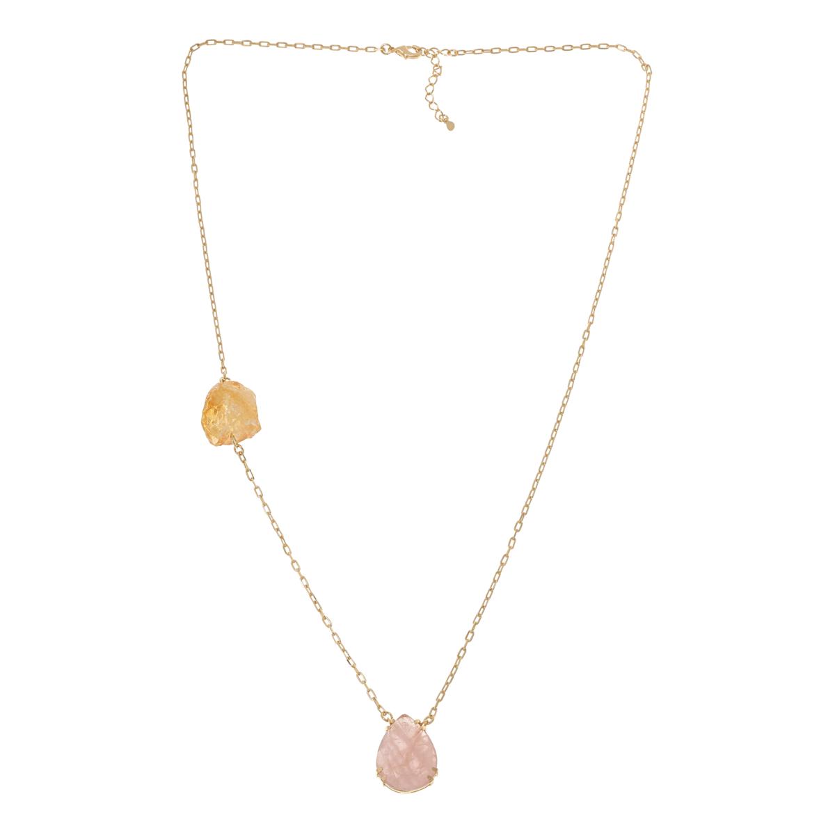 Kalifano Goldtone Rosetone Chain Necklace, 27"