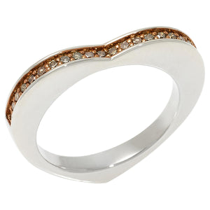 Colleen Lopez Sterling Silver 1/4CTW Brown Diamond Heart Ring, Size  6