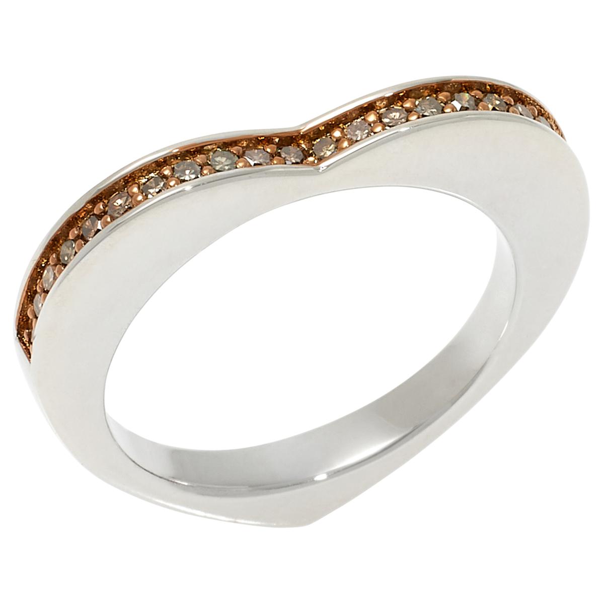 Colleen Lopez Sterling Silver 1/4CTW Brown Diamond Heart Ring, Size  6