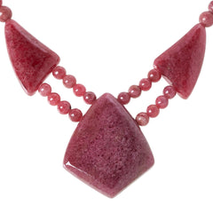 Jay King Sterling Silver Baroque Rose Rhodonite Necklace, 18"