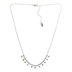 Herkimer Mines Silvertone Natural Herkimer Quartz Drop Necklace 18” + 2” Extender