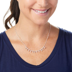 Herkimer Mines Silvertone Natural Herkimer Quartz Drop Necklace 18” + 2” Extender