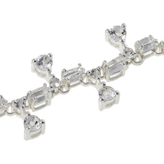 Herkimer Mines Silvertone Quartz Drop Tennis Bracelet, 6-3/4"