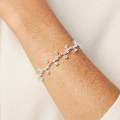 Herkimer Mines Silvertone Quartz Drop Tennis Bracelet, 6-3/4"