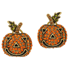 Pendientes de botón de calabaza de cristal y esmalte "Calabaza aplastante" de HEIDI DAUS, 2,5 cm