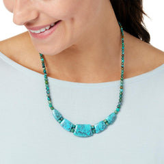 Jay King Sterling Silver Azure Peaks Turquoise Necklace, 18"