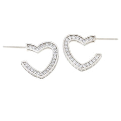 Absolute x Katharine McPhee Sterling Silver 1.70ctw Heart Hoop Earrings