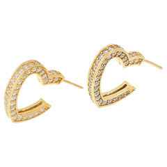 Absolute x Katharine McPhee Sterling Silver Goldclad 1.70ctw Heart Hoop Earrings