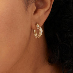 Absolute x Katharine McPhee Sterling Silver Goldclad 1.70ctw Heart Hoop Earrings