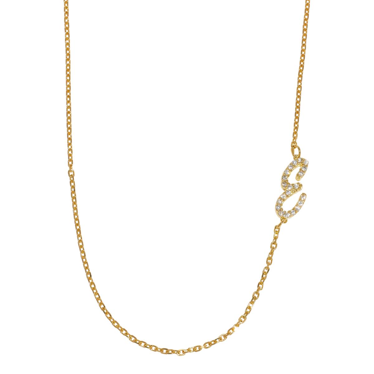 Absolute x Katharine McPhee Sterling Silver Goldclad Cursive Initial "E" Necklace,  20"