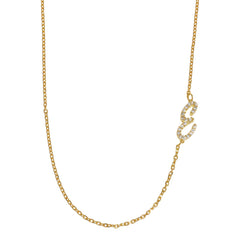 Absolute x Katharine McPhee Sterling Silver Goldclad Cursive Initial "E" Necklace,  20"