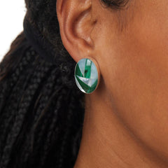 Jay King Sterling Silver Malachite & MoP Earrings,
