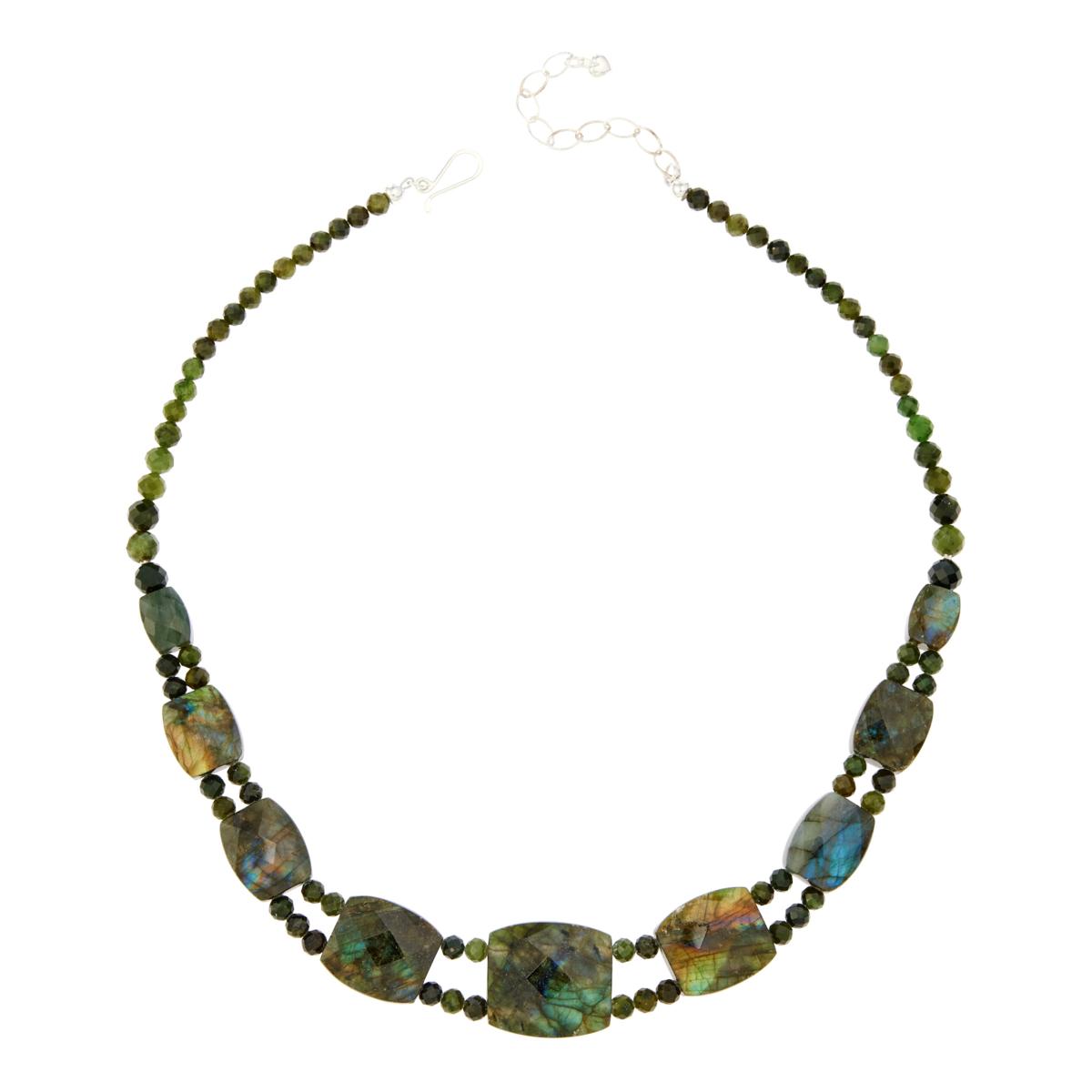 Jay King Sterling Silver Nephrite Jade & Labradorite Reversible Necklace, 18"