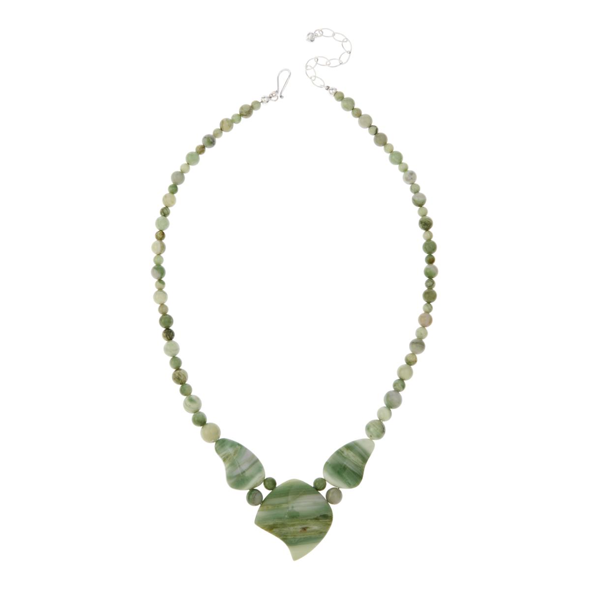 Jay King Sterling Silver Indo Striped Serpentine Statement Necklace, 18"