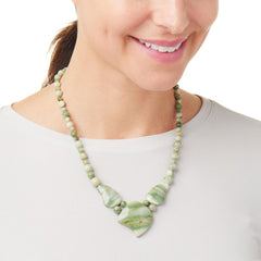 Jay King Sterling Silver Indo Striped Serpentine Statement Necklace, 18"