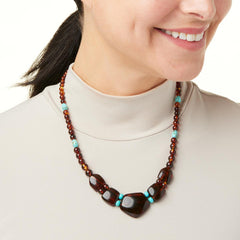 Jay King Sterling Silver Amber and Turquoise Necklace