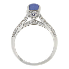 Collee Lopez Sterling Silver Cushion Tanzanite Ring, Size 9